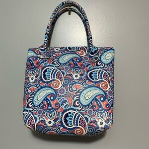 Simply Southern Tote Bag Multicolor Floral/Paisley Print Top Zip